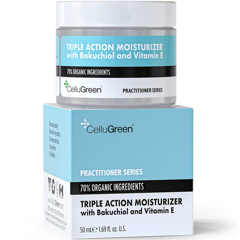 Organic Bakuchiol Triple Strength Face Moisturizer + Vitamin E