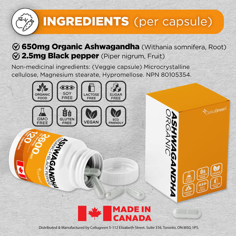 Organic Ashwagandha 2600mg
